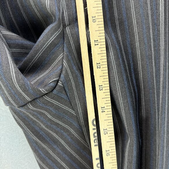 Mabro Suit Mens IT 54L‎ US 44L 2PC 34x30.5 Brown Blue Striped Wool Super 100s - Picture 14 of 16